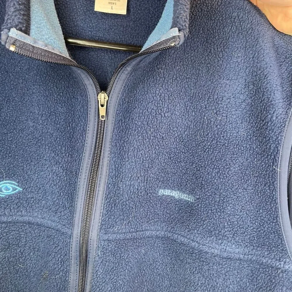 Patagonia | mens blue sherpa synchilla vest